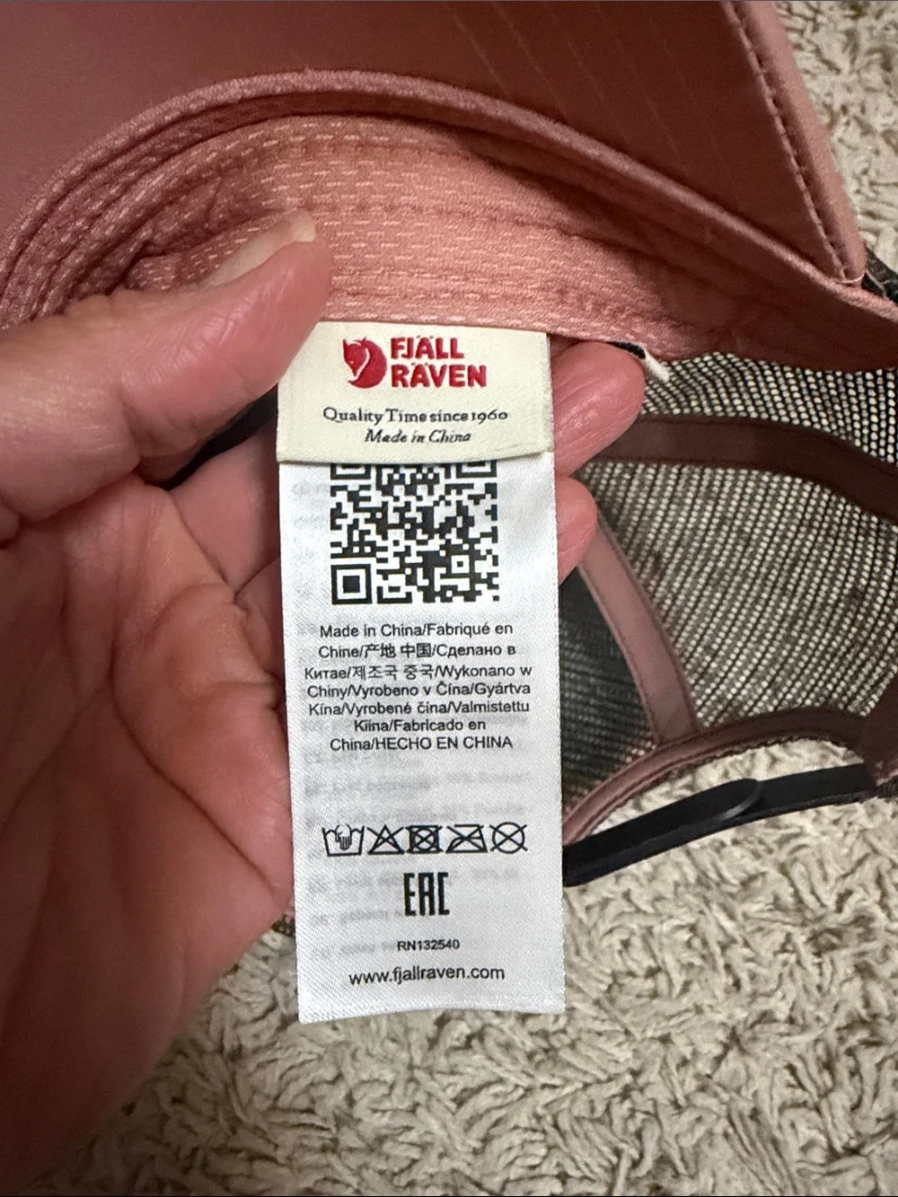 Fjällräven Pink Trucker Cap with Red Logo Patch